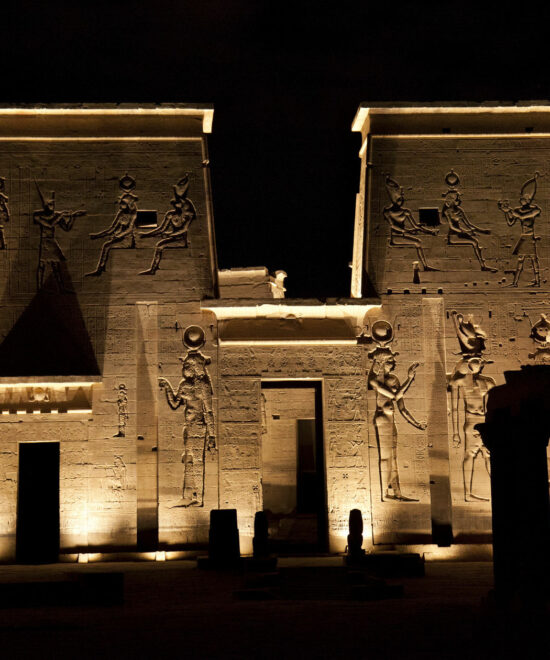 "Pharaoh's Echo: Philae's Illuminated Enigma"